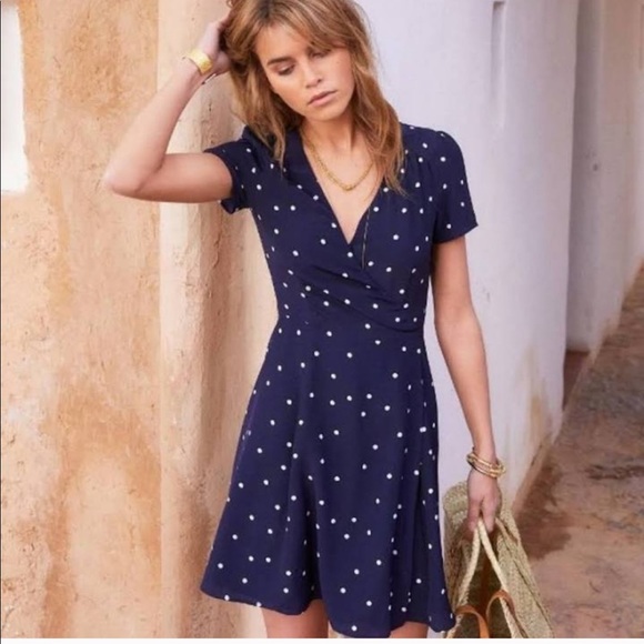 sezane polka dot dress